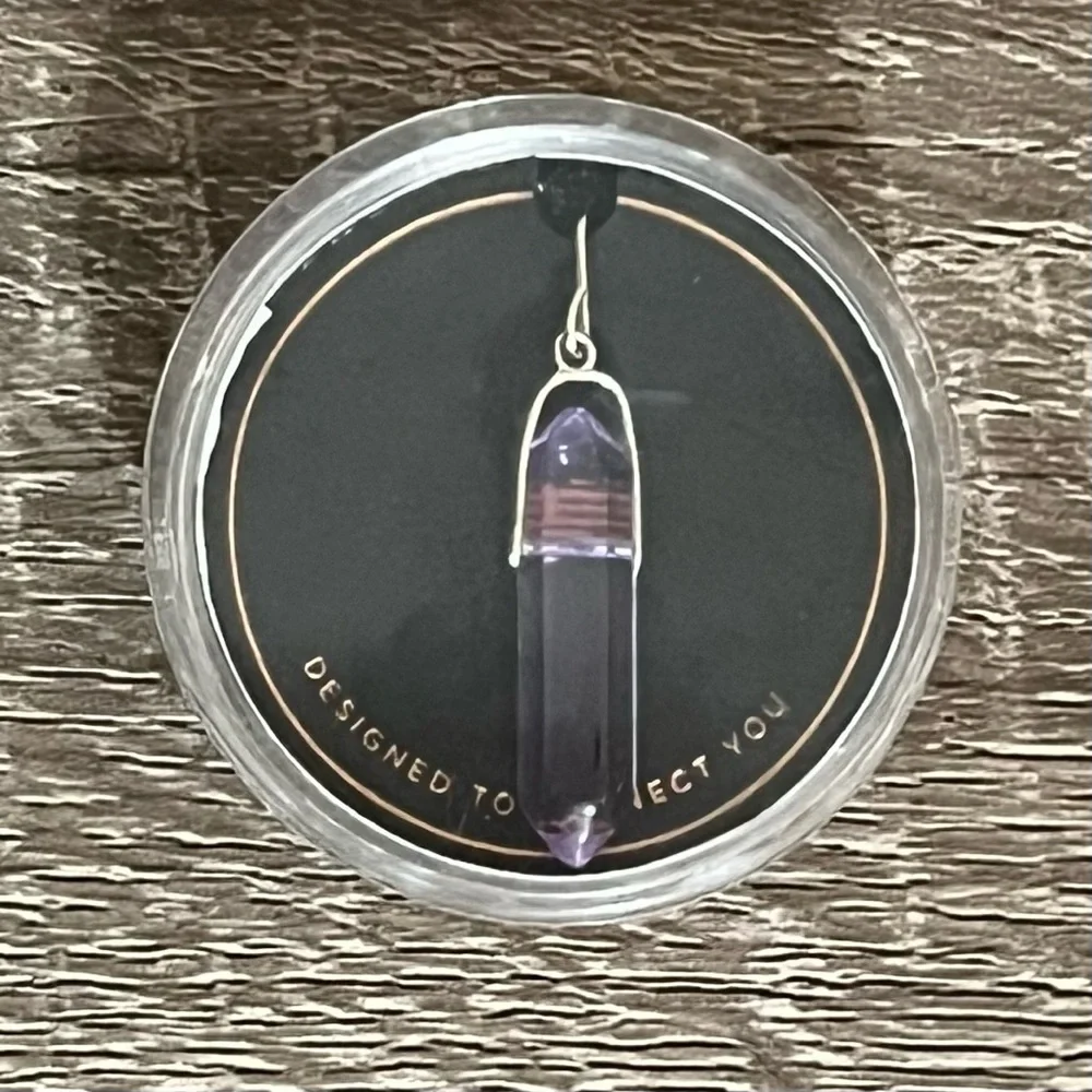 Alex And Ani June Light Amethyst Glass Spike Necklace Pendant - Picture 1 of 6